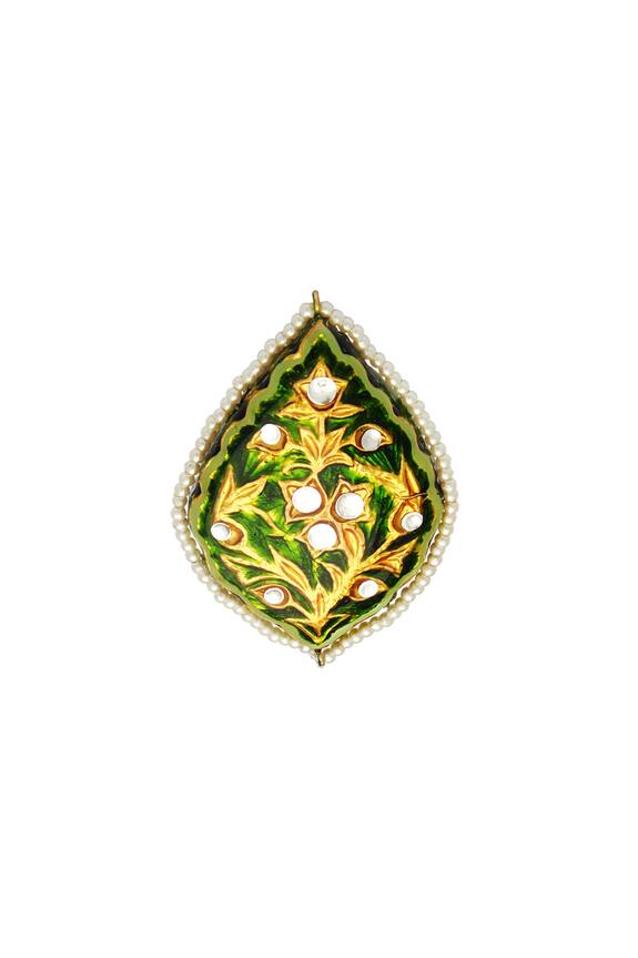 Posh by Rathore Green enameled ring