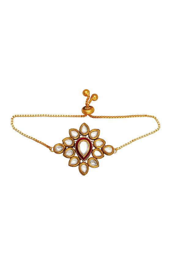 Hema Khasturi Meenakari work kundan bracelet