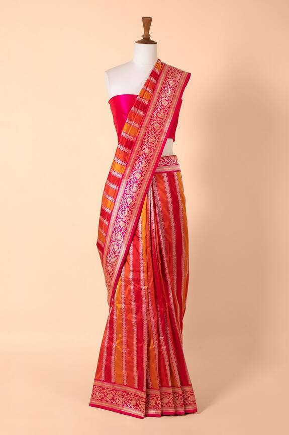 Ekaya Handwoven Silk Striped Saree