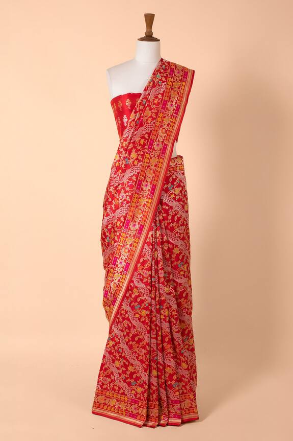 Ekaya Handwoven Silk Banarasi Kadwa Saree