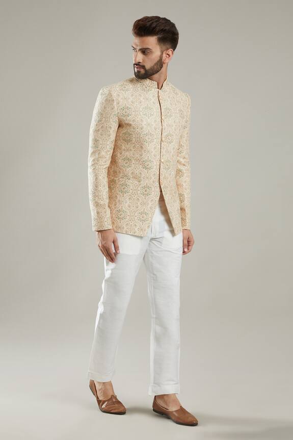 Kasbah Chanderi Button Down Jacket Bandhgala