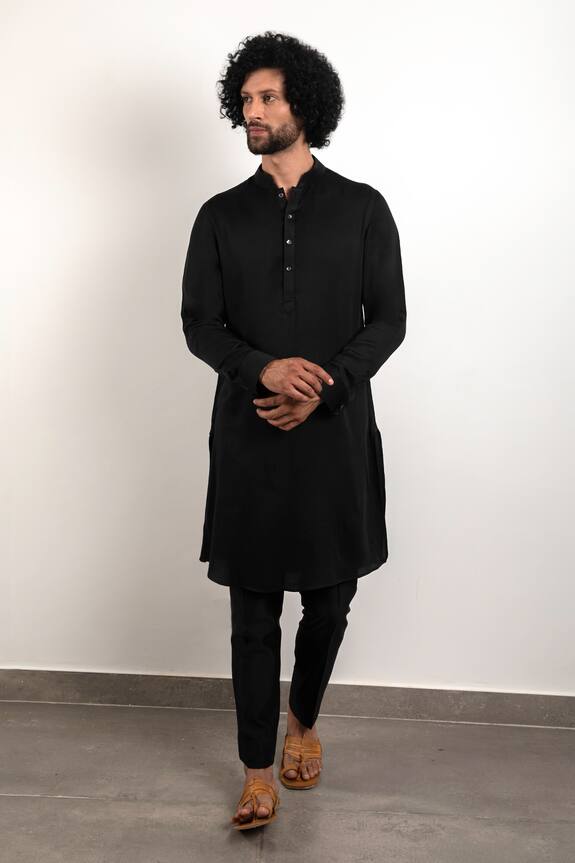 Arjan Dugal Satin Silk Kurta & Pant Set 