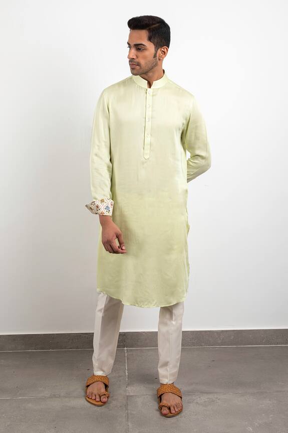 Arjan Dugal Satin Silk Kurta & Pant Set