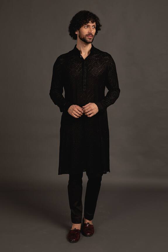 Arjan Dugal Zig Zag Embroidered Kurta Set