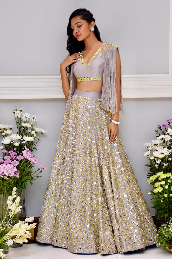 Maison Blu Chanderi Silk Lehenga Set