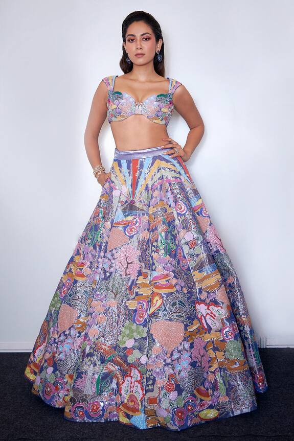 Aisha Rao Divergence Applique Lehenga Set