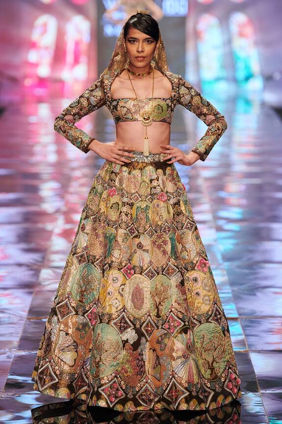 Aisha Rao Trencadis Print Lehenga Set