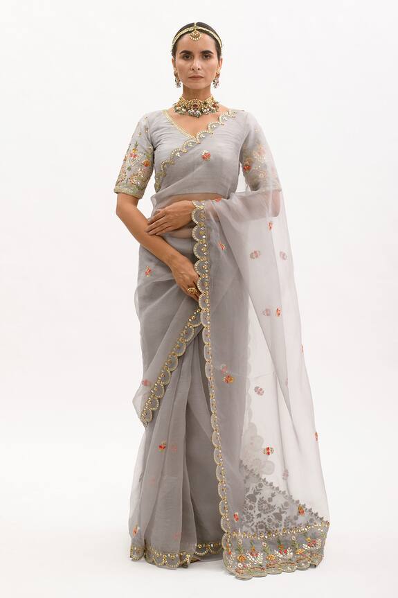 Aarti Sethia Studio Embroidered Saree With Blouse