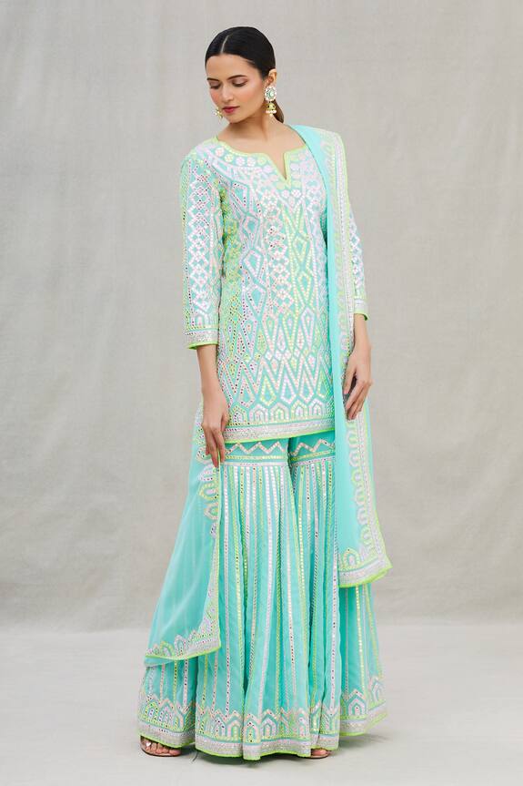 ASAL by Abu Sandeep Embroidered Kurta Sharara Set