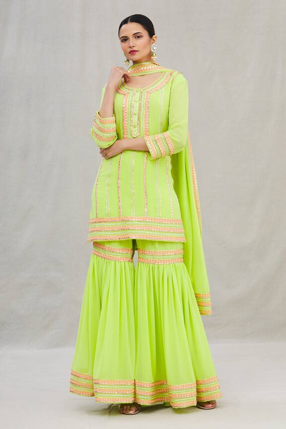 ASAL by Abu Sandeep Embroidered Kurta Sharara Set