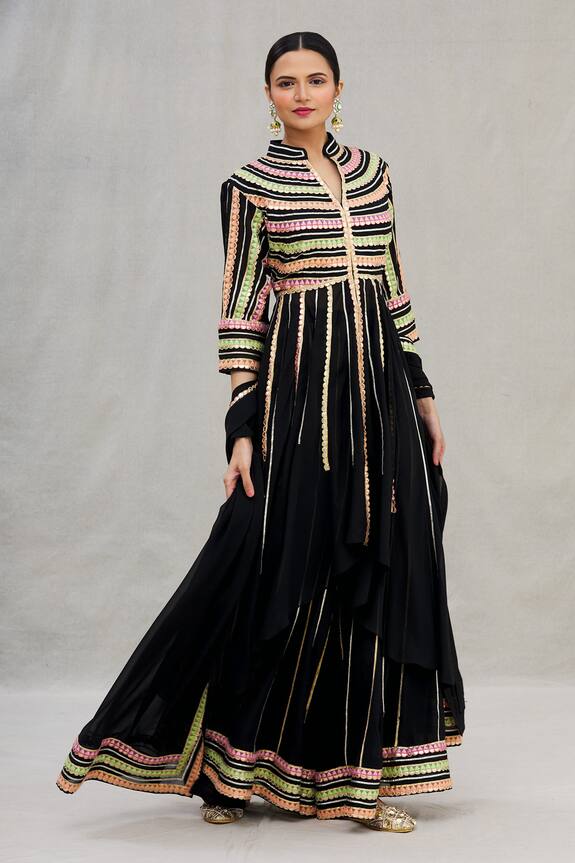 ASAL by Abu Sandeep Embroidered Asymmetric Anarkali Set