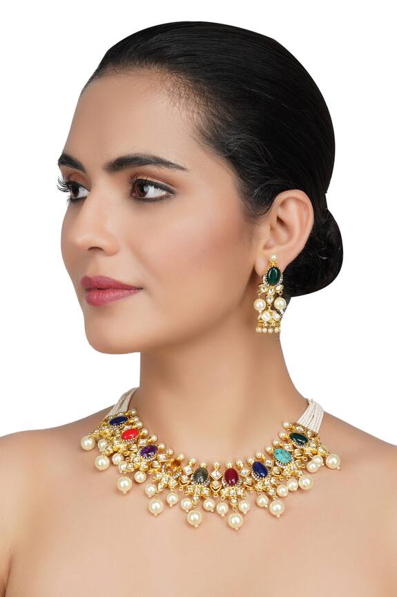 Auraa Trends Kundan Polki Necklace Set