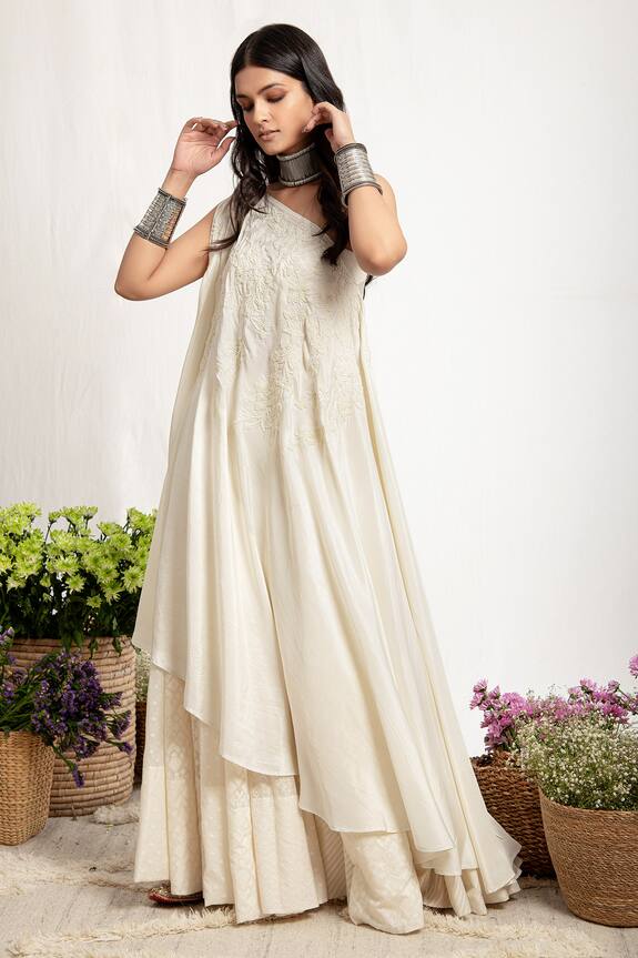 Amrita Thakur One Shoulder Kurta & Lehenga Set