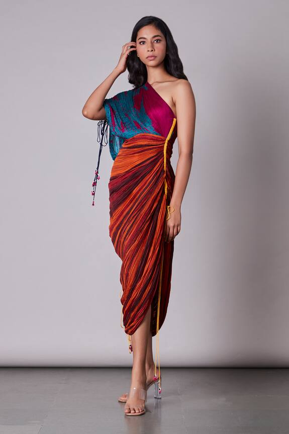 Saaksha & Kinni One Shoulder Saree Dress
