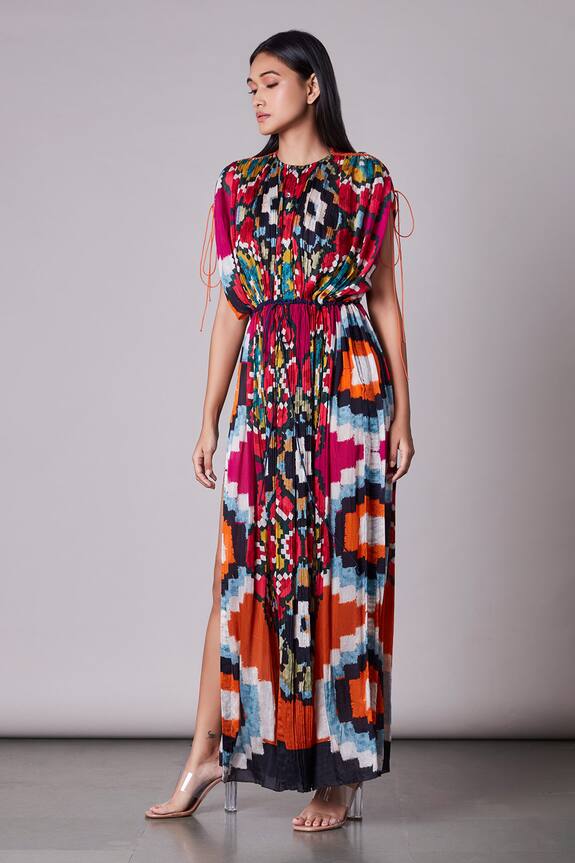 Saaksha & Kinni Ikat Print Kaftan Dress