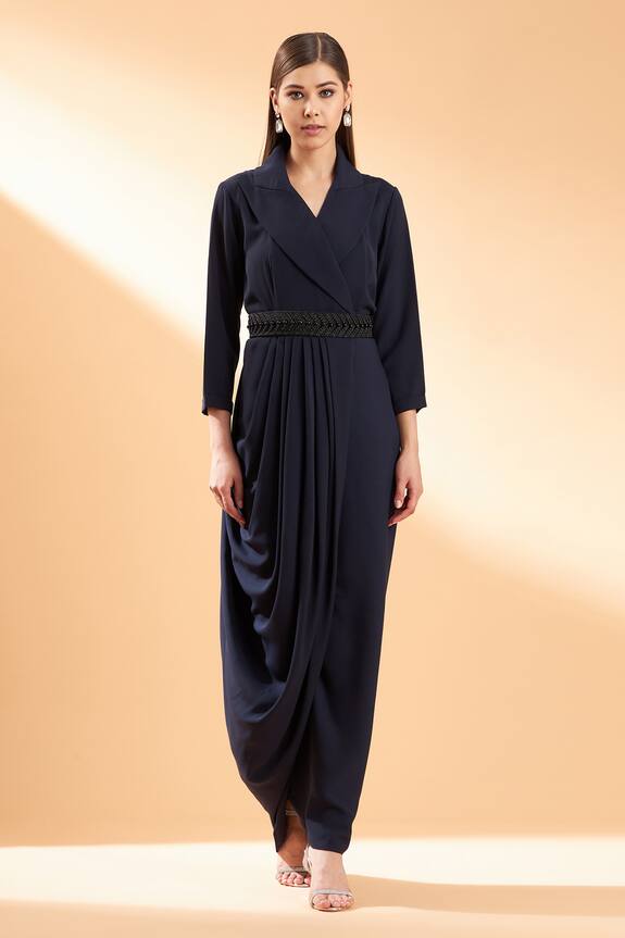 Aakaar Pleated Cowl Gown