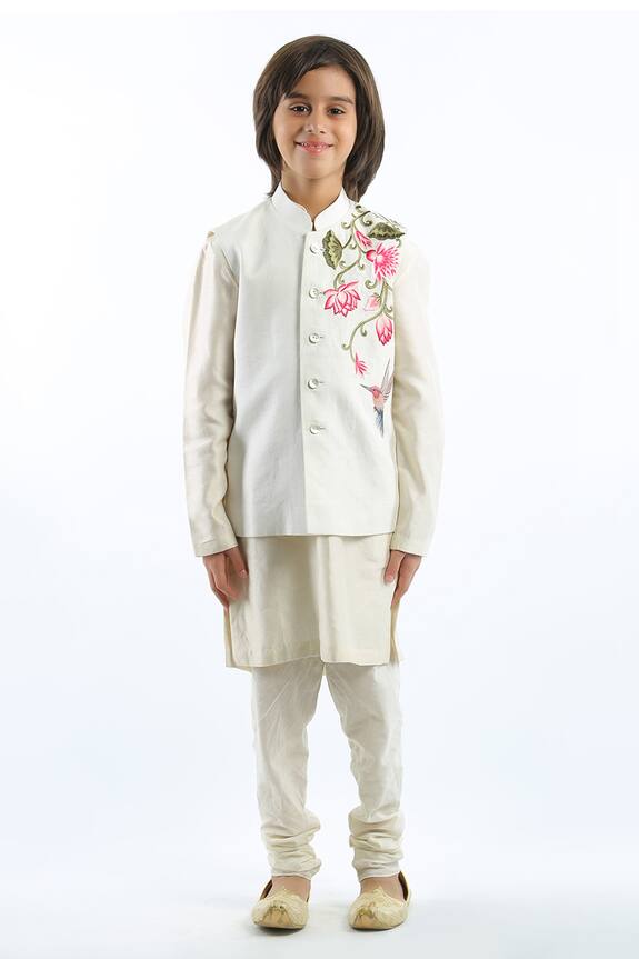 Rohit Bal Embroidered Bundi & Kurta Set