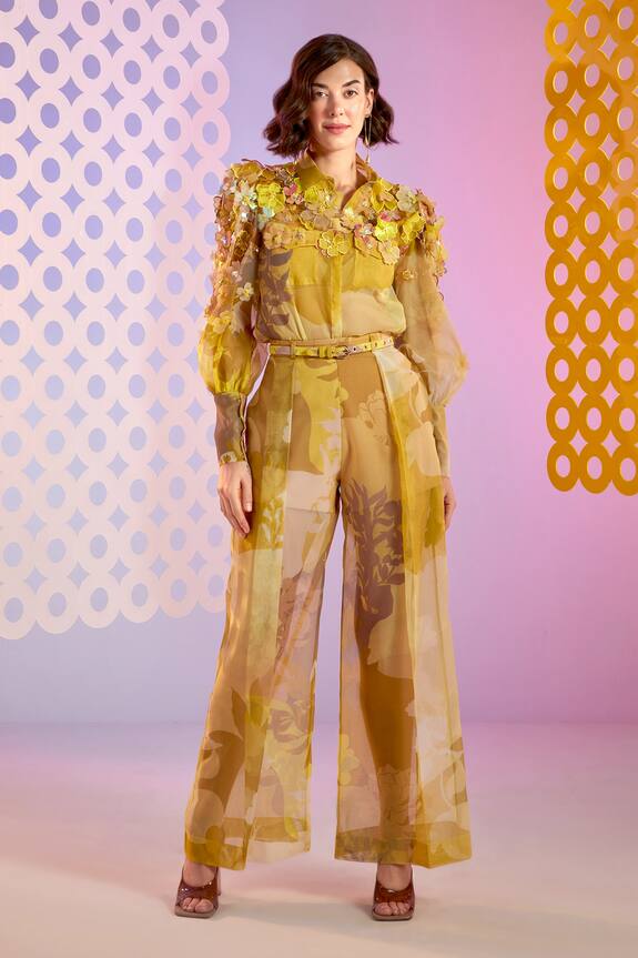 Pankaj & Nidhi Carnivale Floral Print Trousers