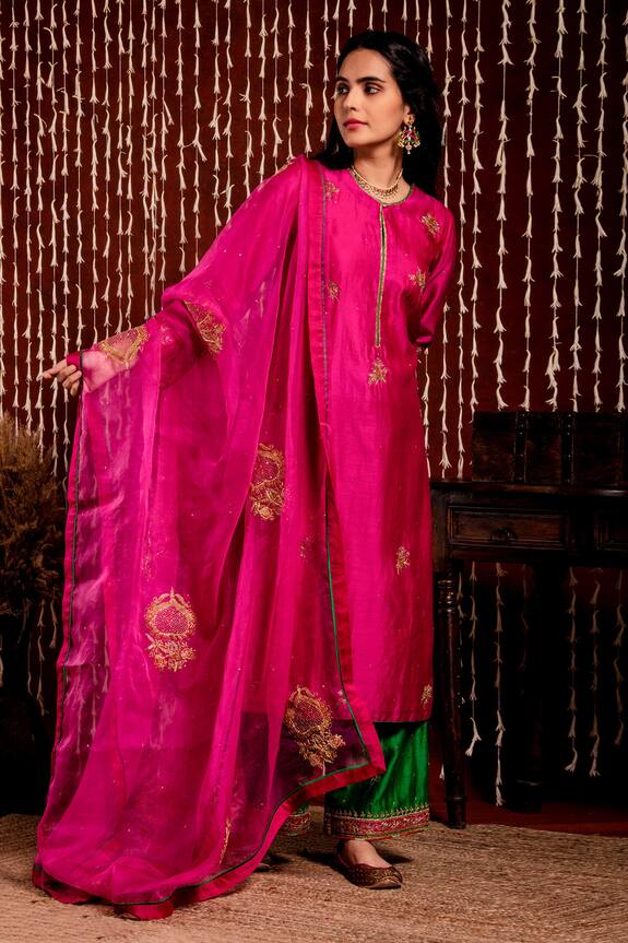 Chandbari Chanderi Kurta Set