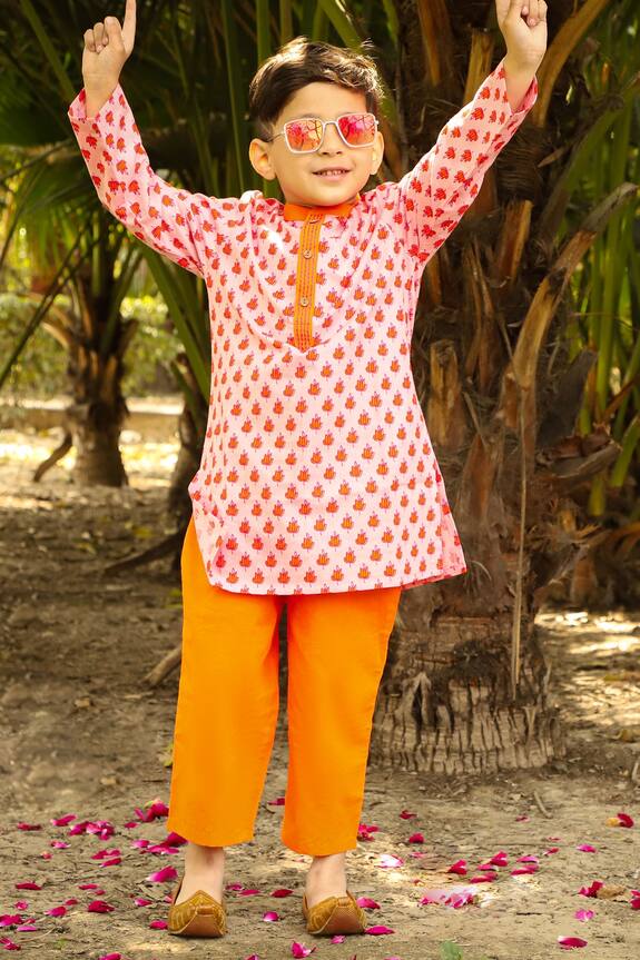 Lil Drama Floral Print Kurta & Pyjama Set