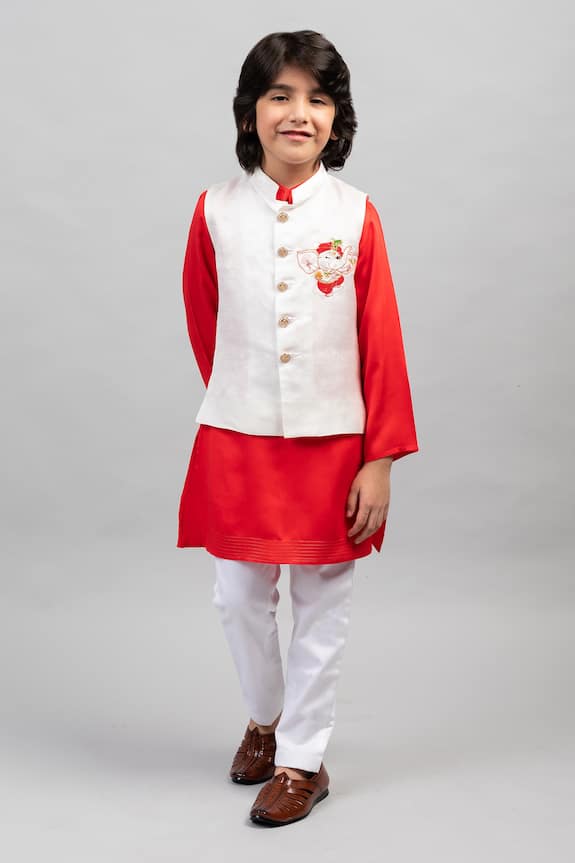 Partykles Embellished Bundi & Kurta Set
