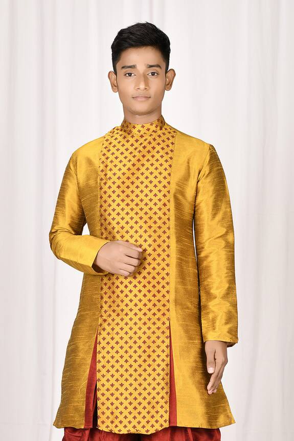 Aryavir Malhotra Printed Silk Kurta
