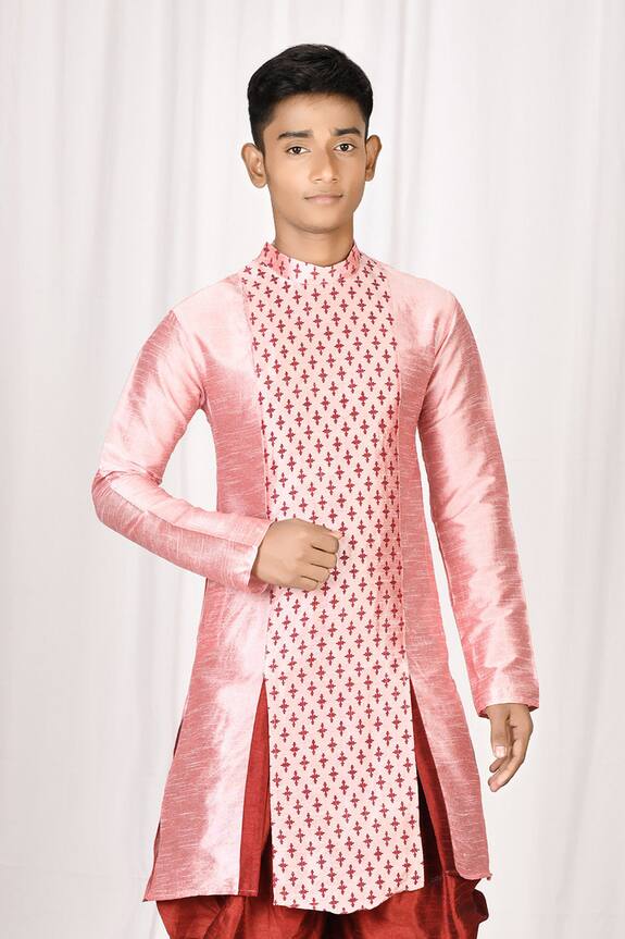 Aryavir Malhotra Printed Silk Kurta
