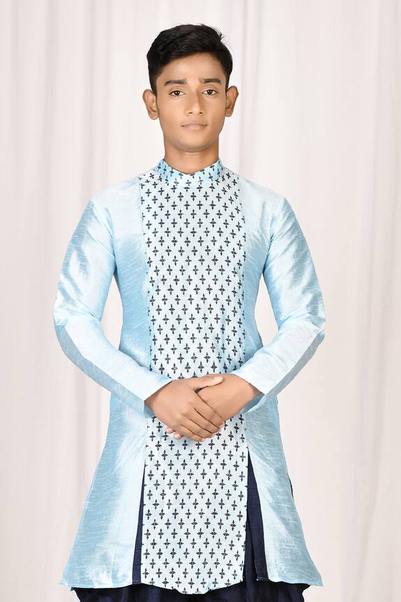 Aryavir Malhotra Printed Silk Kurta