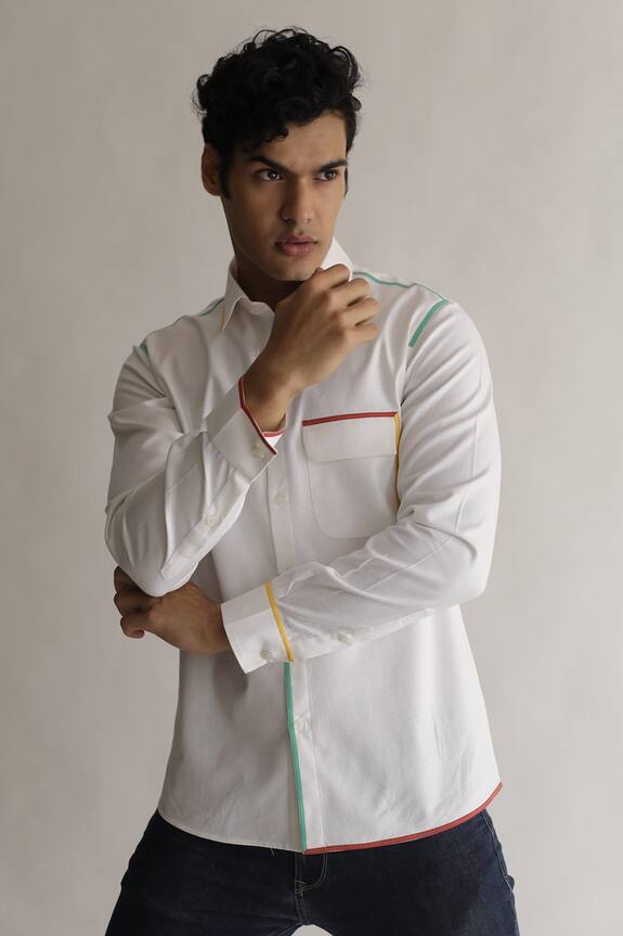 Kaha Tri-Color Piping Detail Shirt