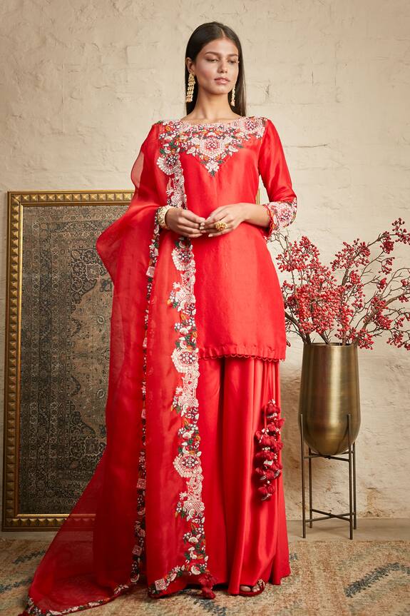 Prisho Silk Organza Kurta Sharara Set