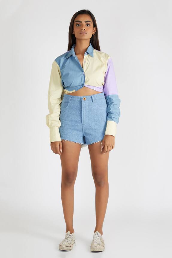 Deme by Gabriella High Waist Denim Shorts