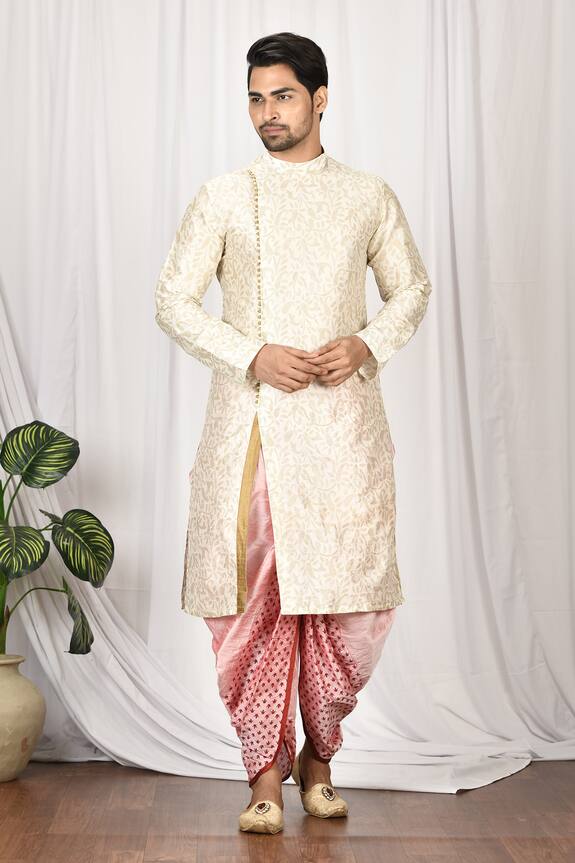 Aryavir Malhotra Silk Printed Draped Dhoti