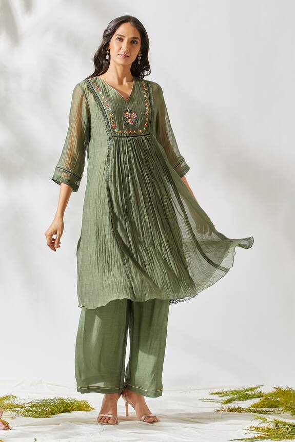 Devyani Mehrotra Chanderi Kurta & Palazzo Set