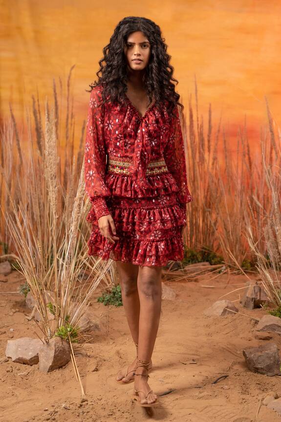 Label Reyya Floral Print Dress