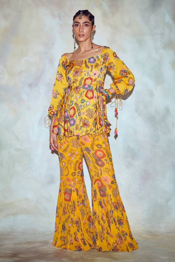 DiyaRajvvir Printed Peplum Tunic & Pant Set