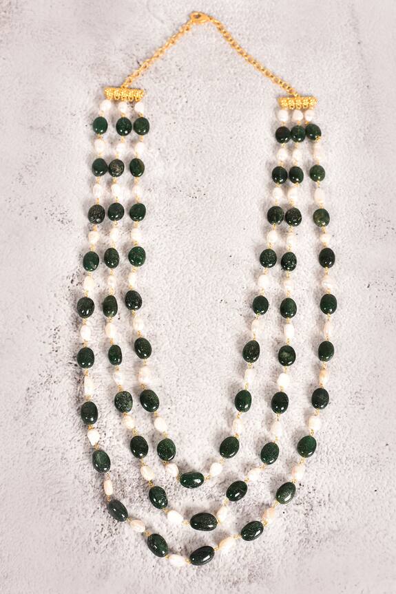 Moh-Maya by Disha Khatri Pearls & Bead Embellished Layered Necklace