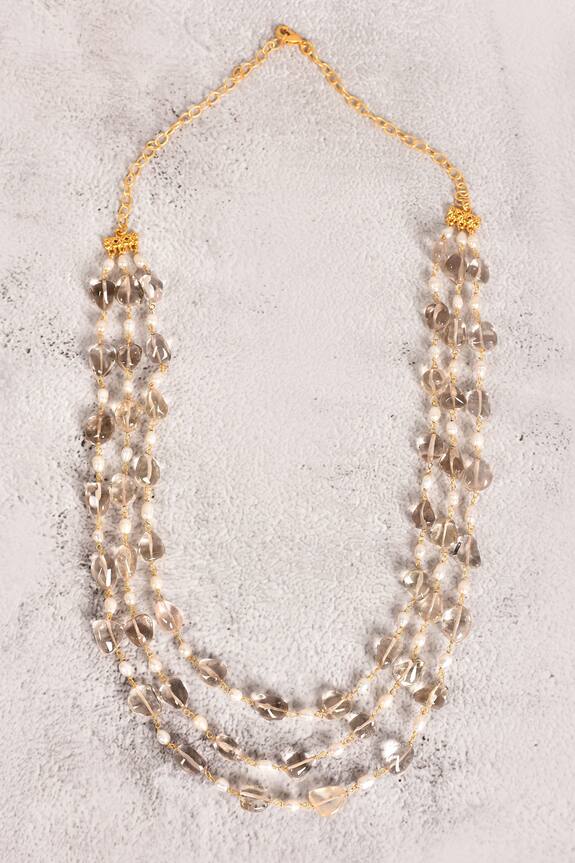 Moh-Maya by Disha Khatri Glass Beads & Pearl Embellished Necklace 