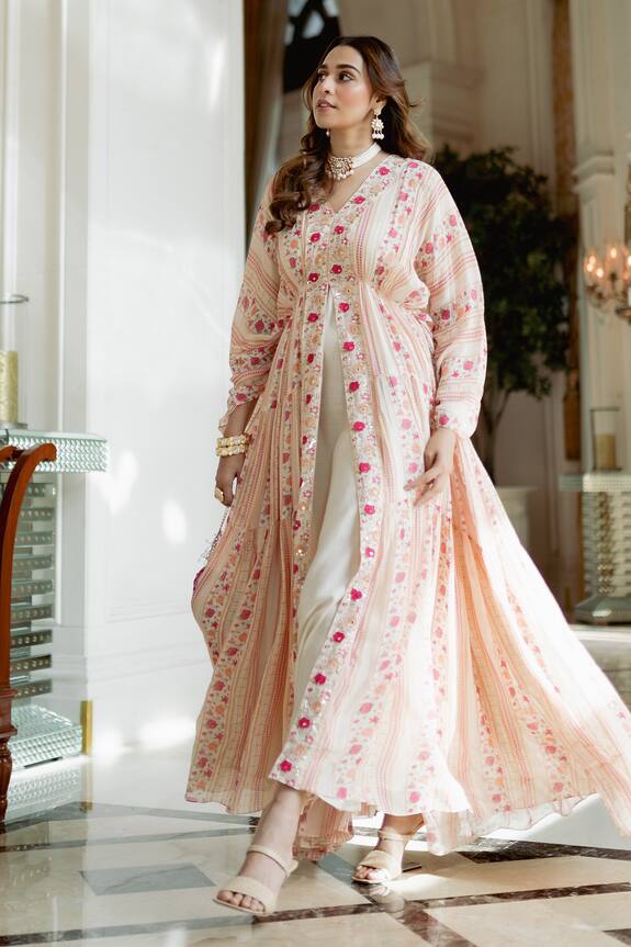 Paulmi and Harsh Floral Print Kaftan