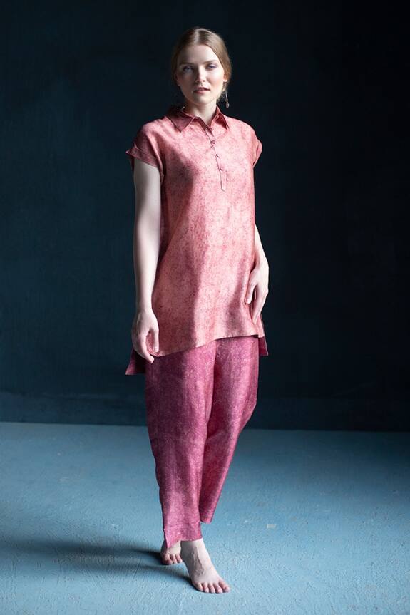 Clos Floral Print Shirt Tunic & Pant Set