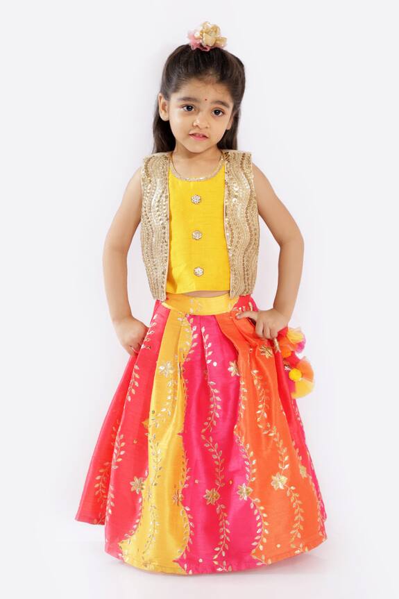 Free Sparrow Embroidered Jacket & Lehenga Set
