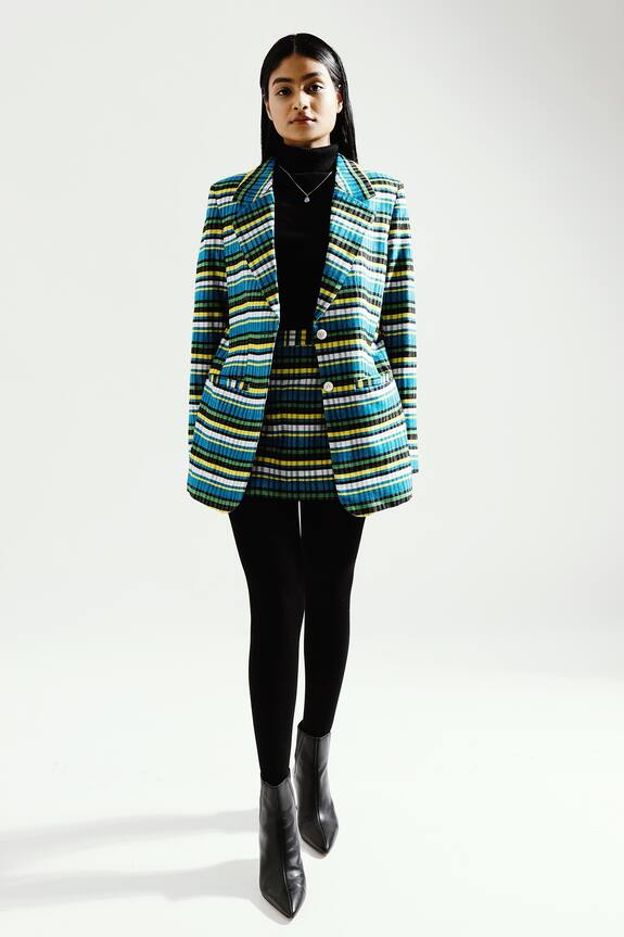Joskai Studio Striped Jacket & Skirt Set