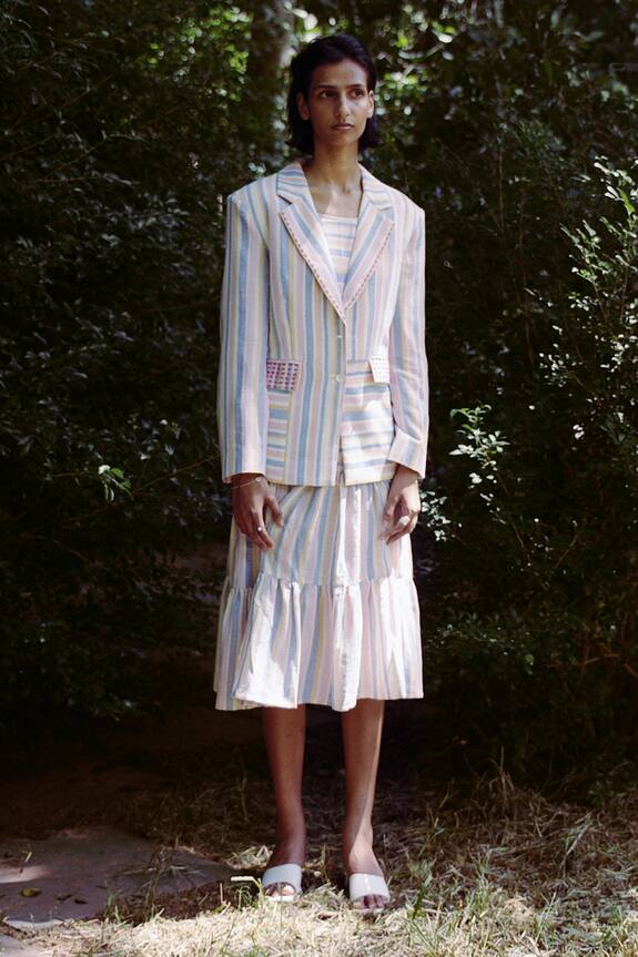 Joskai Studio Striped Handwoven Blazer
