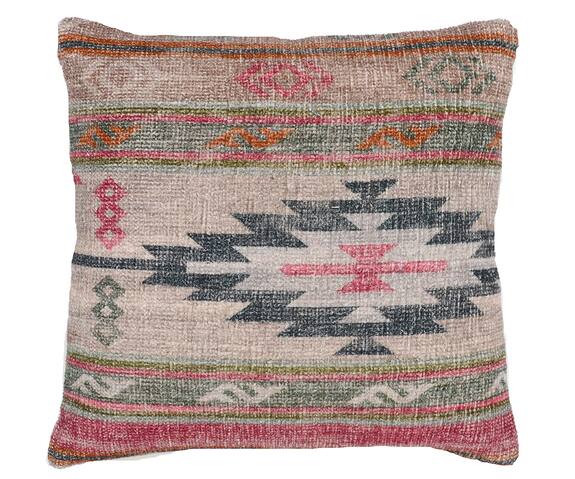 Gharghar Kilim Print Square Shape Cushion Cover