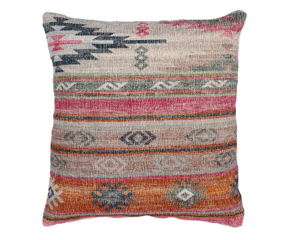 Gharghar Kilim Print Square Shape Cushion Cover