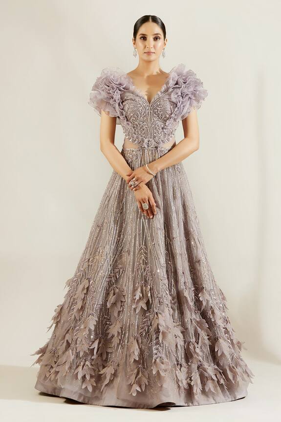 Adaara Couture Organza Embellished Gown