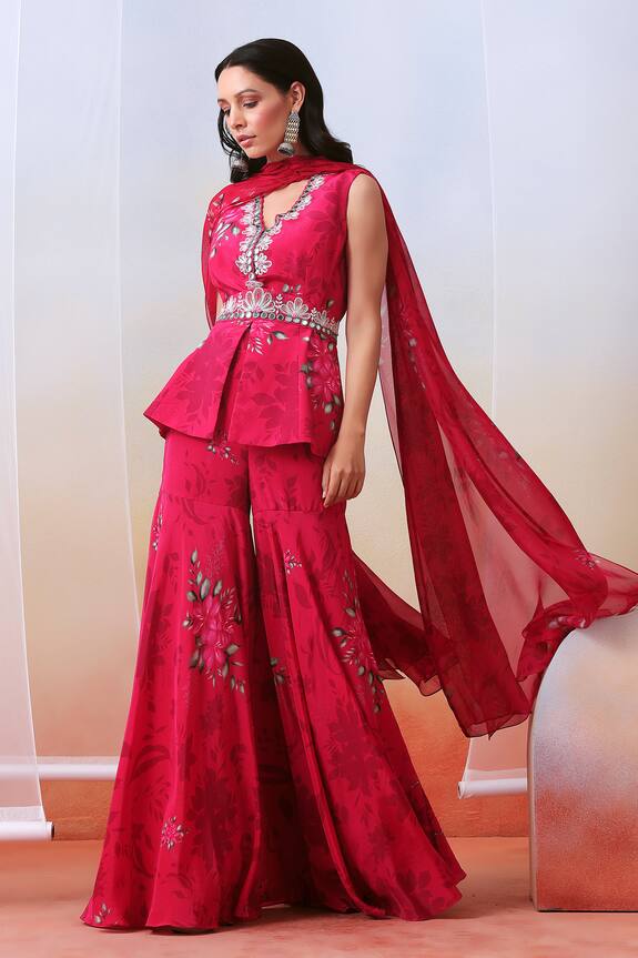Isha Gupta Tayal Printed Peplum Sharara Set
