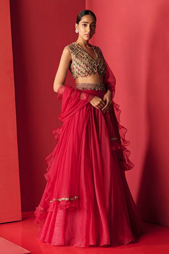 Ridhi Mehra Organza Lehenga Set