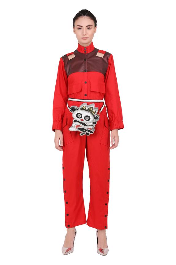 I am Trouble by KC Textured Cotton Jumpsuit