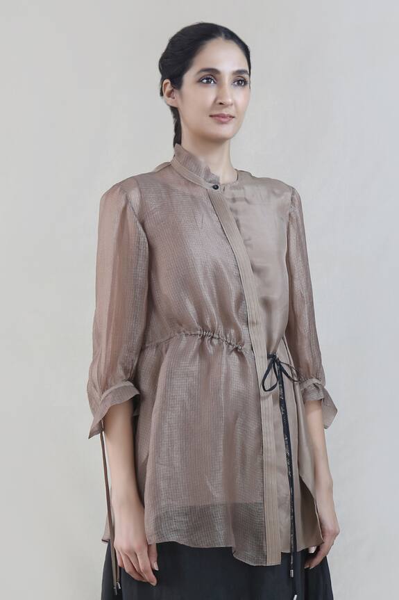 Integument Metallic Silk Tunic