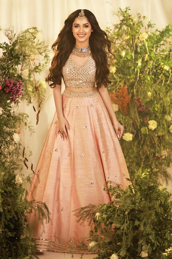Ariyana Couture Mirror Embroidered Lehenga Set